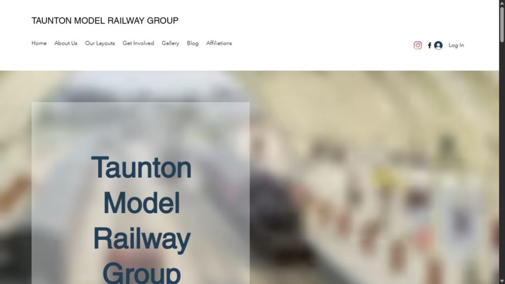 Screenshot of the official website for Taunton Model Railway Group Open Weekend