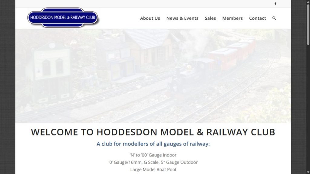 Screenshot of the official website for Hoddeasdon Model & Railway club August Show