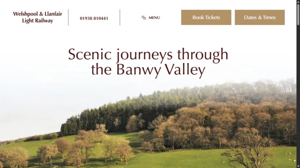 Screenshot of the official website for Steam Gala and Model Railway Show