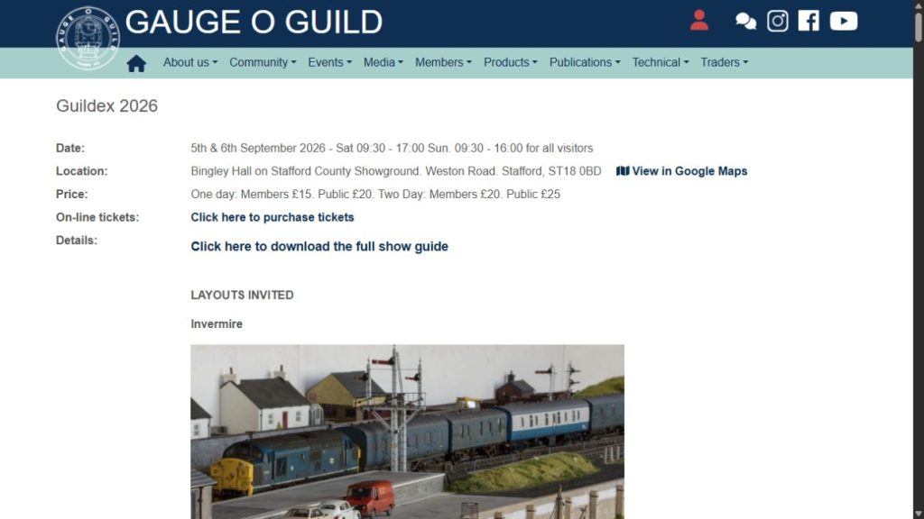 Screenshot of the official website for Guildex