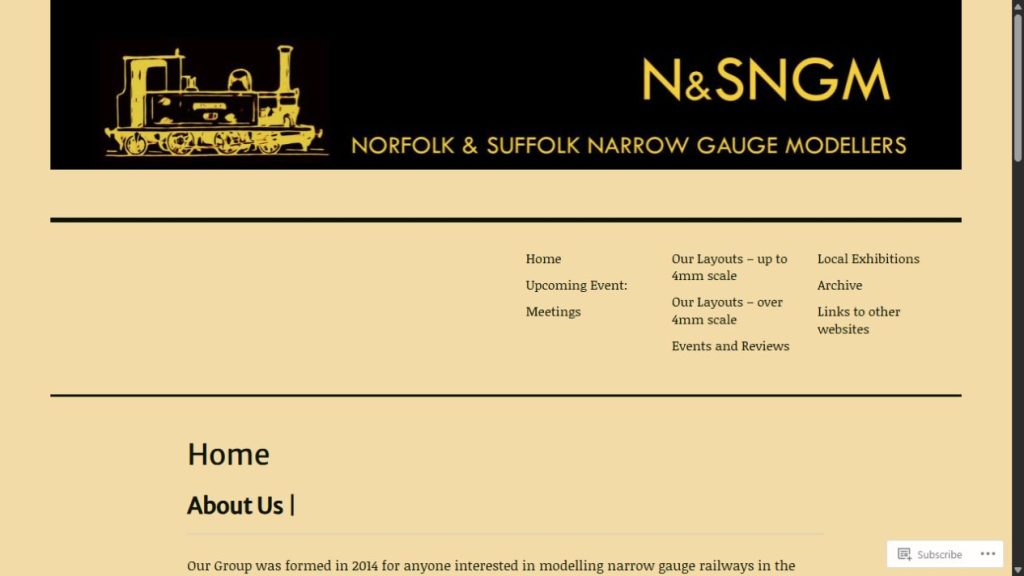 Screenshot of the official website for Model Railway Exhibition, Open Day