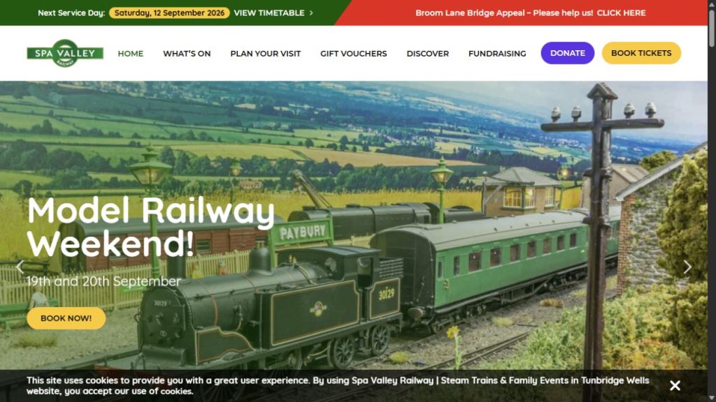 Screenshot of the official website for Autumn Model Railway Show