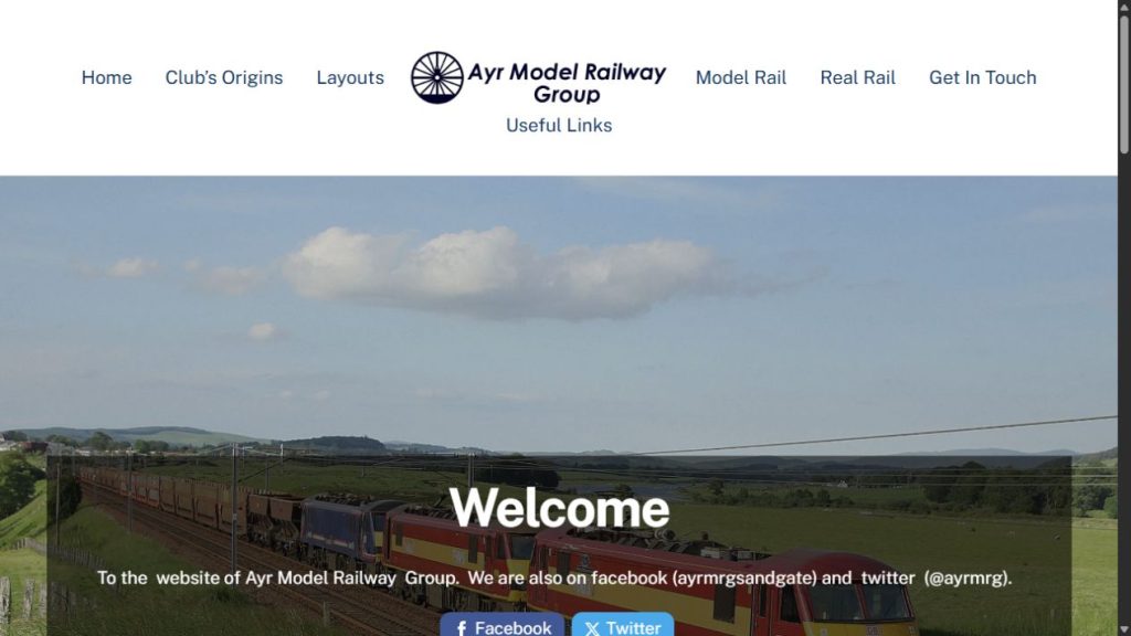 Screenshot of the official website for Ayr Model Railway Group Annual Exhibition