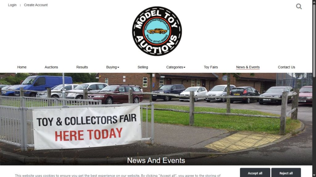 Screenshot of the official website for Midhurst Vintage Toy & Train Collectors Fair