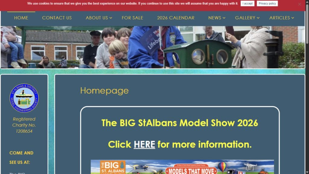 Screenshot of the official website for The BIG St Albans Model Show