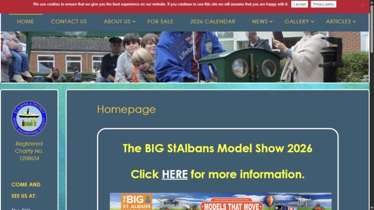 Screenshot of the official website for The BIG St Albans Model Show