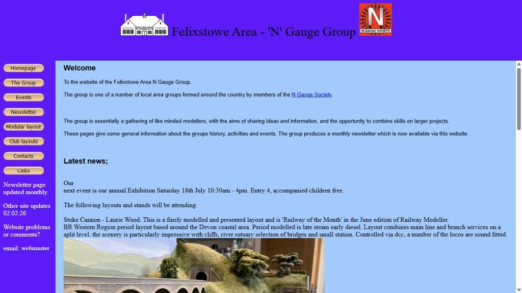Screenshot of the official website for Club Open Day