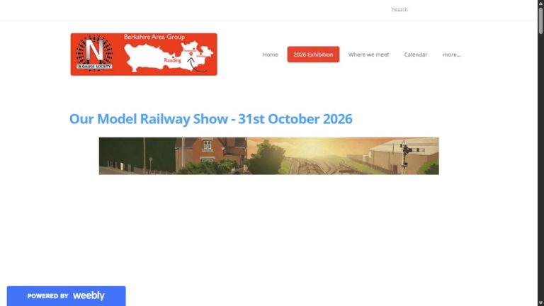 Screenshot of the official website for N Gauge Model Railway Exhibition