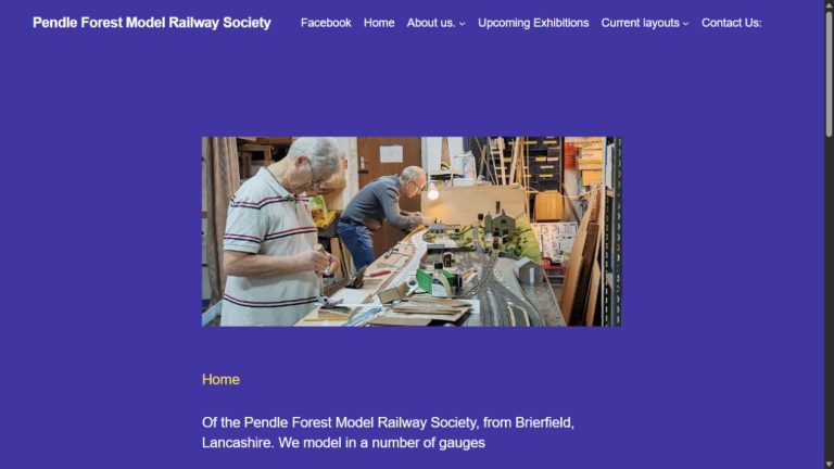 Screenshot of the official website for Colne Model Railway Exhibition