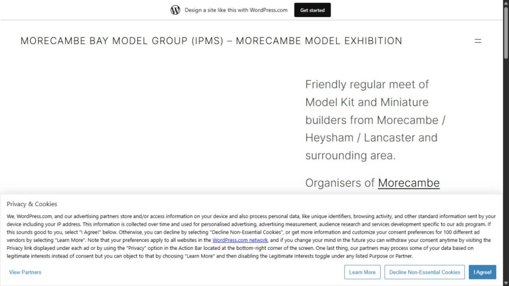 Screenshot of the official website for Morecambe Model Exhibition 2027