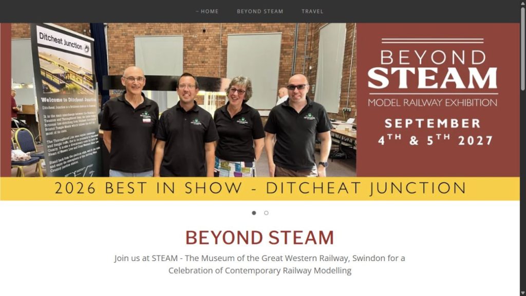 Screenshot of the official website for BeyondSTEAM 2027 – Contemporary Railway Modelling Festival